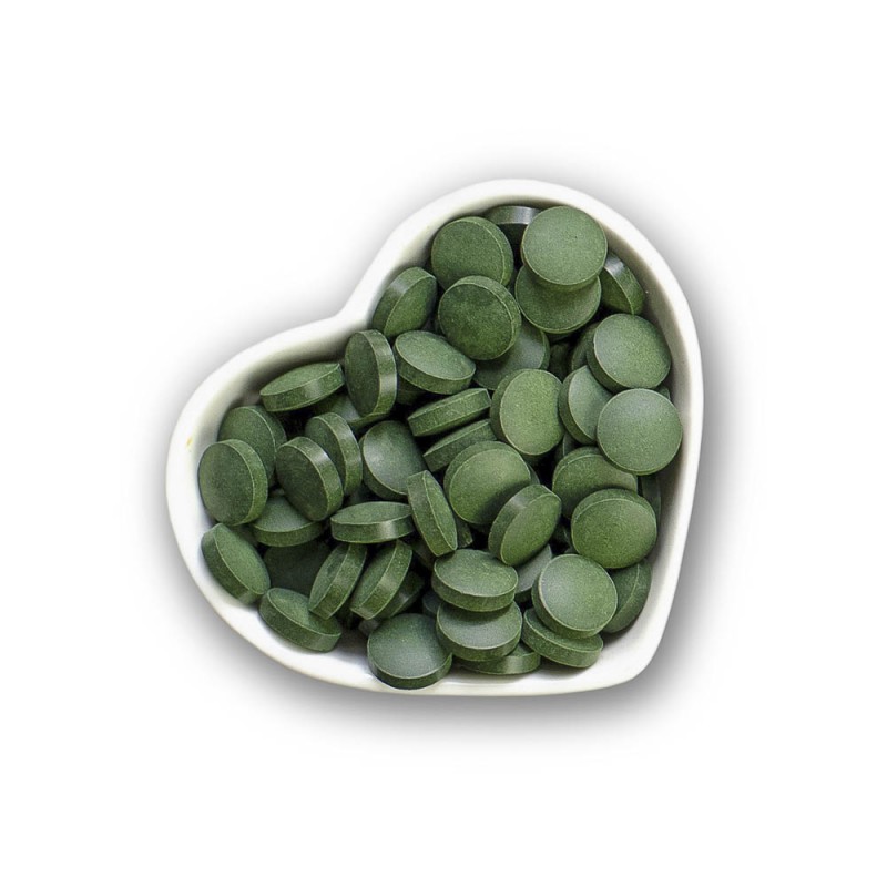 Spirulina-Tabletten mit Eisen, B-Vitamine, Calcium