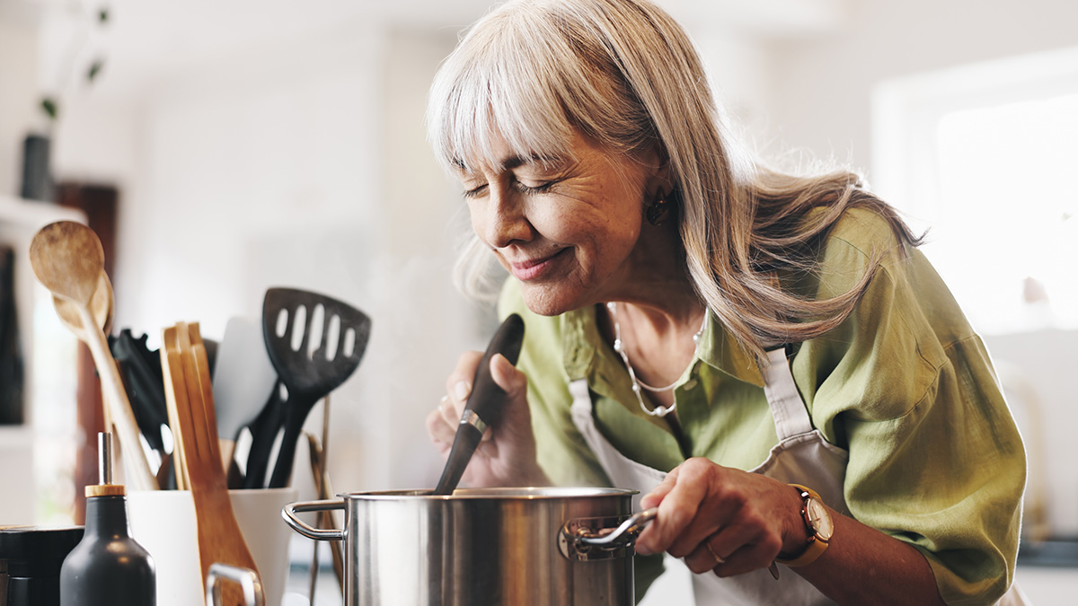 Festessen kochen und riechen