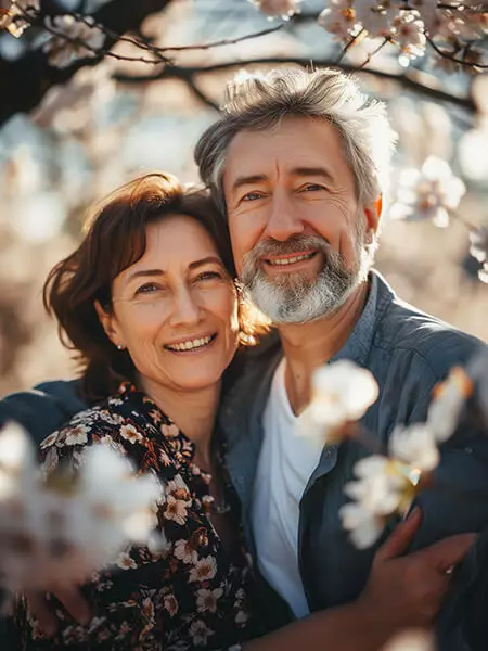 Biene und Schmetterling auf einer Bl&uuml;te &ndash; Symbol f&uuml;r Honig/Bl&uuml;tenpollen (Energie/Stoffwechsel)